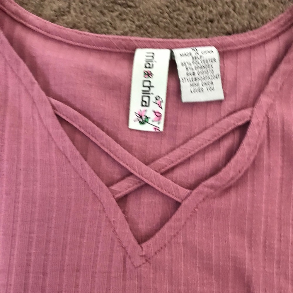 Deep Pink Ribbed Mini Dress - Picture 4 of 5